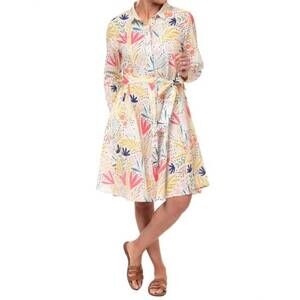 NEW TULIP CLOTHING perrin whimsy floral cotton shirt dress in whimsy floral